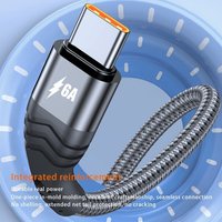 Cable DE DATOS DE 6A, cable de carga rápida de 66W para teléfono móvil Huawei Xiaomi Samsung OPPO, cable de carga de nailon trenzado