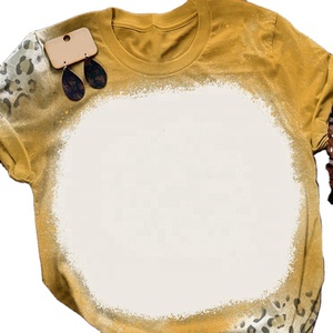 T-shirt monogramme d'été pour hommes, à manches courtes, col rond, t-shirt décontracté Western à imprimé léopard, corps moyen vierge pour sublimation, vente en gros - Product Image 4