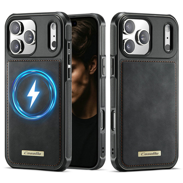 CaseMe Retro Leather for iPhone 17 Pro Max Phone Case Wireless Charge Magnetic Back Cover for iPhone 17 16 Pro Max 15 16e Case