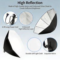 Kit d'éclairage vidéo de studio BeiYang Photography avec boîte à lumière 50x70cm, support 2M, ampoule LED 85W, boîte à lumière LED pour diffusion en direct