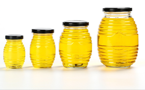 glass honey jar Screw cap <b>oil</b> <b>bottle</b> 300ml cooking <b>oil</b> storage Round glass storage <b>bottle</b> Honey jar with lid - Product Image 3