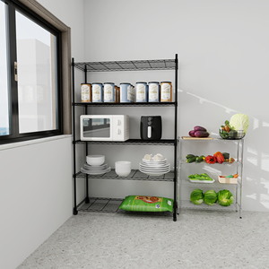 Étagère de rangement multi-niveaux en acier inoxydable pour salon et balcon, combinaison simple, du sol au plafond - Product Image 3