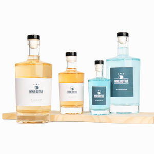 Cristallo di lusso 500ML 750ML di vetro a spalla piatta bottiglia rotonda con tappi per liquore Whisky Brandy Rum vino <span class=keywords><strong>Vodka</strong></span> Tequila bere - Product Image 6