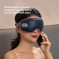 Masque de massage oculaire intelligent alimenté par USB et chauffe-masque avec chaleur et occultation pour soulager la fatigue oculaire et favoriser le sommeil