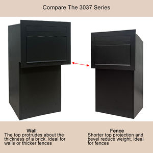 Boîte aux lettres extérieure autoportante en métal gris, petite, personnalisée, antirouille, étanche, finition peinture poudre - Product Image 5