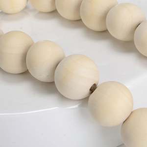 Boho rústico Casa de Campo decorativo grandes cuentas de madera borla guirnalda puerta perilla decoraciones decoración del hogar adorno colgante de pared - Product Image 6