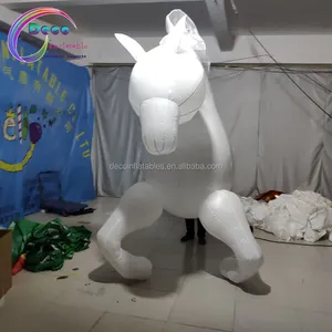 Festival City Parade Led Lighting Decoration Performance Walking White Inflatable Horse Costume