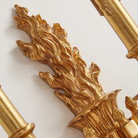 Lampe murale de luxe de style français, vintage européen, entièrement en cuivre, pour salon, salle à manger, chambre à coucher, hall d'entrée, lampe à bougie en laiton
