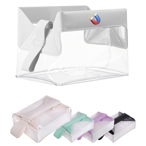 Sac de toilette magnétique en PVC transparent approuvé par la TSA, pliable, grande capacité pour femmes et hommes en voyage - Product Image 1