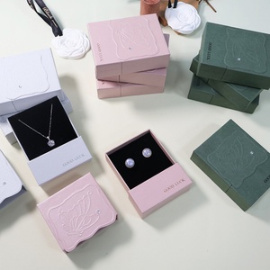 Customized Gift Packaging <b>Storage</b> Slide Out Paper Jewelry <b>Box</b> Necklace Bracelet Rings Drawer Sliding Paper <b>Cardboard</b> Jewelry <b>Box</b> - Product Image 1