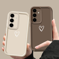 Coque TPU « Simple Love » pour Samsung Galaxy A16 A15 A55 A56 A54 A35 A14 A53 A26 A52 5G S25 S24 S23 Ultra S22 Plus S24 FE