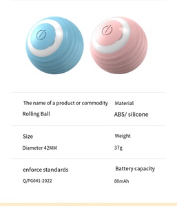 Novo Pet Brinquedos Cão Auto Rolling Ball Inteligente Mascotas Rotação Automática Recarregável bola de brinquedo interativo do gato com carregador USB - Product Image 6