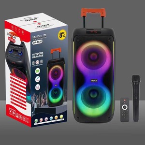Loa kéo đôi 8 inch RGB mới với micro không dây 5.0 cho sân khấu ngoài trời, máy tính, điện thoại di động, Aux, guitar, bass combo - Product Image 2