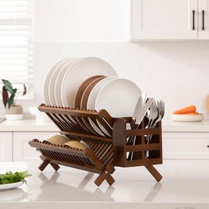 Modern Bambu Çift Katmanlı Kancalı Çok Amaçlı Katlanabilir Bulaşık Düzenleyici 43x34cm Türkiye'den - Product Image 6