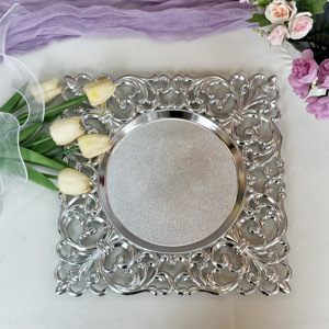 Cổ Điển Châu Âu 13-Inch Vuông Vàng Tấm Nhựa Sạc Khắc Đồ Ăn Cho Đảng Wedding Trang Trí Nội Thất Trái Cây Đồ Ăn Nhẹ & Trang Trí - Product Image 3