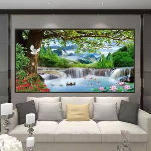 Mural de pared impermeable moderno papel pintado floral vintage impreso en <span class=keywords><strong>3D</strong></span> personalizado para dormitorios de hotel comercial para Centro Comercial Hospital - Product Image 6