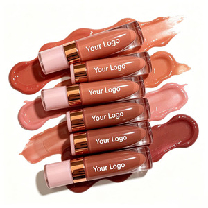 Nude Lip Gloss Liquid <b>Lipstick</b> Satin Lip Tint Moisturizing Glossy Lip Oil <b>Custom</b> Logo Vegan Makeup - Product Image 3
