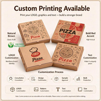Boîtes à pizza rigides pliables en kraft écologiques personnalisées en gros, boîtes à emporter en carton ondulé épaissi multi-tailles