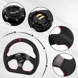 Volante de carreras Rastp de 320 mm, de cuero, con 3 radios, para automóvil - Product Image 4