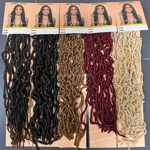 Haute qualité 18/24/36 pouces Nu Faux Locs Crochet cheveux ondulés Crochet <span class=keywords><strong>tresses</strong></span> torsion tressage Extensions <span class=keywords><strong>de</strong></span> cheveux racines africaines tresse - Product Image 5