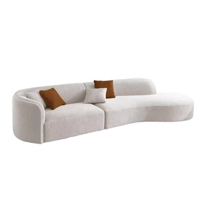 <span class=keywords><strong>Sofá</strong></span> Modular Curvo de Diseño Francés Moderno y Lujoso Zayshine, en Color Crema Sherpa, de <span class=keywords><strong>3</strong></span> <span class=keywords><strong>Plazas</strong></span>, para Apartamento, Villa, Hotel, Sala de Estar - Product Image 6