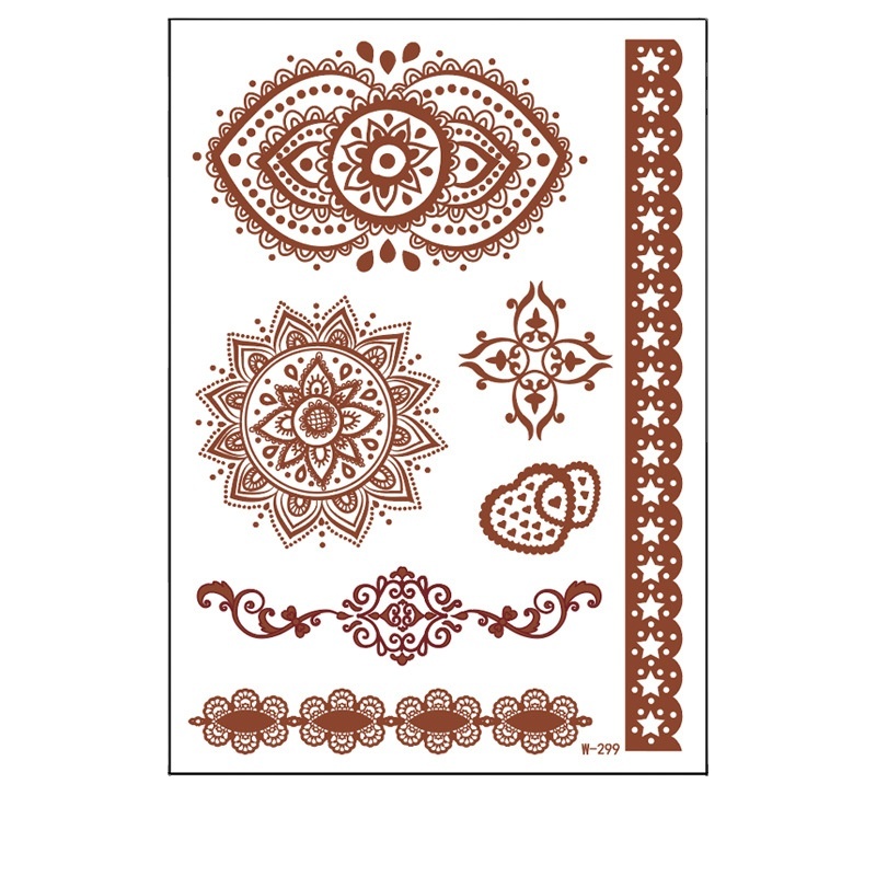 Temporary Lucky Lace Pattern Flower Butterfly