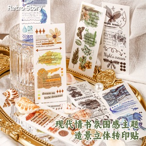 สติกเกอร์ลายเรโทร ซีรีส์จดหมายรัก 3 แผ่น สำหรับตกแต่งสมุดบันทึก - Product Image 3