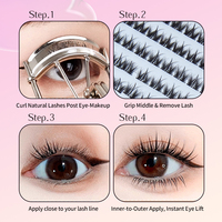 Cils en grappe réutilisables autocollants LMLTOP Y074, sans colle, pose facile, faciles à appliquer pour les débutantes en maquillage des yeux.