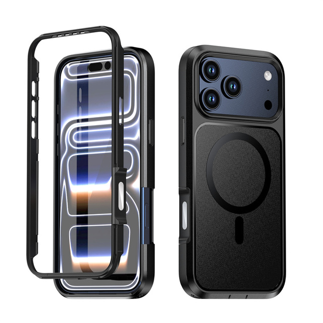 TPU+PC Dual Layer Color Block Magnetic Matte Phone Case, Shockproof & Scratch Resistant Protective Cover for Google Pixel 10A