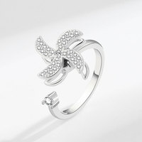 Bijou anti-stress réglable pour femme, style français, en cuivre plaqué or, avec zircon micro-incrusté et moulin à vent rotatif à double couche