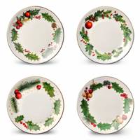 Plato de Cerámica con Diseño Original Navideño, Vajilla para Restaurante, Decoración del Hogar, Plato Occidental, Regalo Navideño, Plato de Porcelana