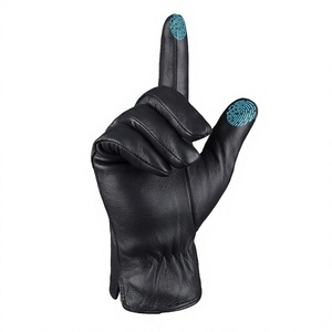 Unisex <b>Man</b> Woman Solid Color Sheepskin <b>Latex</b> Fetish Gloves 5 Toes Touchscreen Daily Party Short Long - Product Image 2