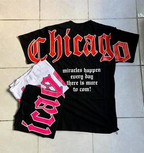 广州尚杰克斯定制服装制造商街头服饰超大版型全丝网印花大图案男士T恤 - Product Image 2