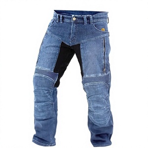 Pantalones de Motocicleta para Hombre con Protección en las Rodillas, Mezclilla Azul, Anti-UV, para Todas las Estaciones - Product Image 2