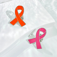 Broches Ruban de Sensibilisation Rouge, Ruban Rose pour la lutte contre le VIH/SIDA, Badge de revers pour la lutte contre le cancer du sein, Broche multicolore effet goutte d'huile