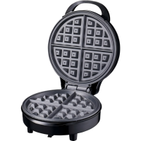 Appareil de cuisson 3 en 1 1000W avec plaques amovibles antiadhésives et écran LED, appareil ménager rond pour sandwichs et gaufres