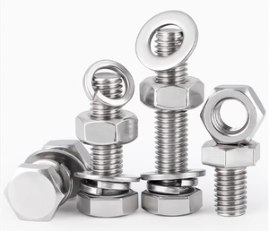 Винт комбинированный шестигранный из нержавеющей стали SS304/316 с плоской пружинной шайбой и гайкой, M4-M12, со встроенным черным оксидированием, без покрытия, класс A2/A4, стандарт <span class=keywords><strong>2</strong></span> - Product Image 2