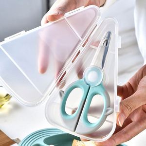 Ciseaux de cuisine portables personnalisés pour aliments sains, avec housse anti-poussière et étui de rangement, faible MOQ, en acier inoxydable et plastique, pour couper la viande, le poulet et les légumes - Product Image 1