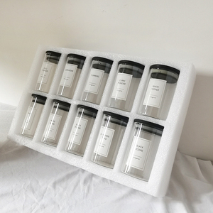 Offre Spéciale pot en verre à haute teneur en borosilicate pot de stockage en verre pour la maison et la cuisine pot à épices en verre avec couvercle en bambou noir ensemble - Product Image 3