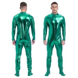 Mono metálico brillante para hombre, traje de cuerpo entero, ropa de discoteca para actuaciones en escenario, festivales y fotografía - Product Image 5