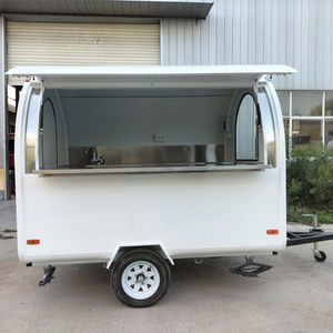 Chariot à hot-dogs blanc de 8ft x 6.6ft avec base d'évier de lavage des mains ensemble chariots à café de <span class=keywords><strong>table</strong></span> en acier inoxydable à vendre - Product Image 1