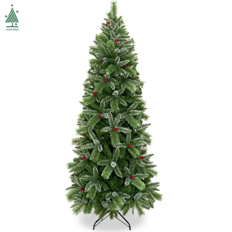 New design 6 FT luxury realistic christmas tree with red berry