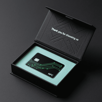 Boîte de cartes de visite numériques, emballage NFC de luxe discret, boîte magnétique à revêtement aqueux, logo personnalisé, cartes de visite NFC, boîte en vrac