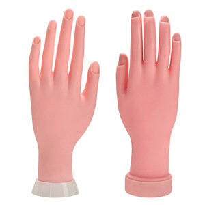 Main prothétique pour la pratique de la modélisation des ongles, main gauche, peut être pliée et positionnée pour la pratique de la modélisation des ongles, main d'entraînement pour les apprenants - Product Image 1