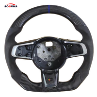 Volant sport à 3 branches en cuir et fibre de carbone LED de 35 mm pour Jaguar F-Type, E-PACE, XE, XEL, XFL, XJ, XF, F-PACE, XJL