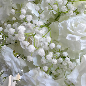 Fondo <span class=keywords><strong>de</strong></span> escenario circular personalizado <span class=keywords><strong>de</strong></span> 2.4x2.4m con rosas blancas y paniculata, decoración <span class=keywords><strong>de</strong></span> boda, flores artificiales <span class=keywords><strong>de</strong></span> seda hechas a mano, ajustable - Product Image 4