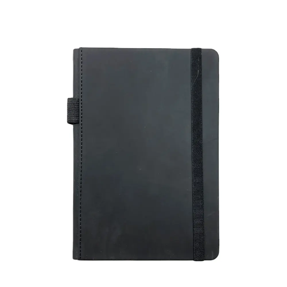 Notebook/Jurnal Tebal dengan Pena Loop-Notebook Kulit Hitam Elegan dengan Kertas Tebal Premium, Diatur, 8.4 "X 5.7" Inci