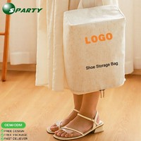 Valise à grande capacité en polyester avec fermeture éclair, poignée, forme carrée, motif imprimé, boîte de rangement pour chaussures et bottes, sac de voyage pour organisation