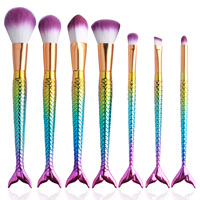 Yihuale — brosse de maquillage en bois, outils de cosmétique, vente en gros, fond de teint en bois, 7 pièces