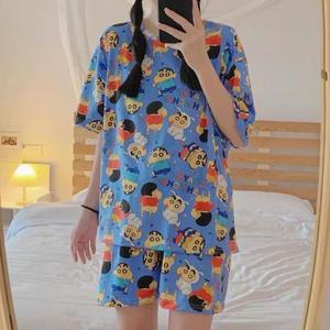 Pantaloncini da donna su misura in seta di latte a maniche corte traspiranti per la casa set di pigiama per il commercio estivo all'ingrosso di ODM cartone - Product Image 3